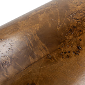 Nebula 20' Accent Oval Pillar Side Table, Medium Brown Walnut Burl Wood
