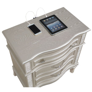 Evangeline - 3 Drawer Nightstand - Oak