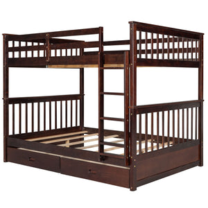 Bunk Bed With Ladders And 2 Storage Drawers
