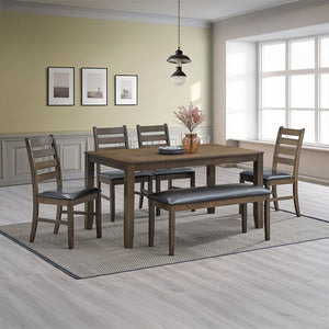 Damica - Side Chair (Set of 2) - Brown Synthetic Leather & Walnut