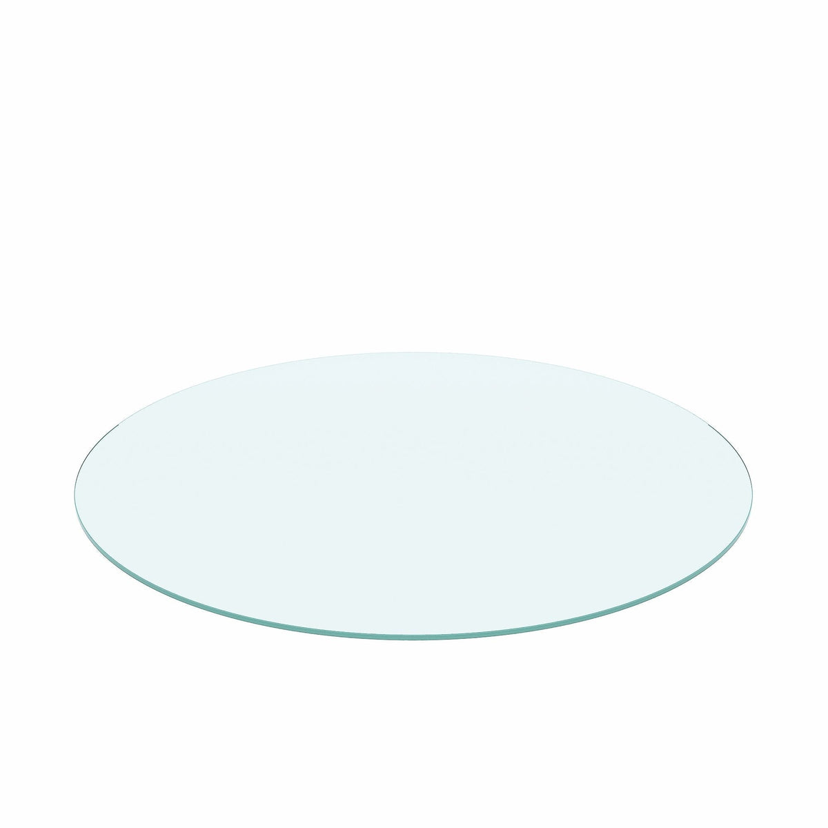 20" Round Tempered Glass Table Top Clear Glass 1 / 4" Thick Flat Polished Edge - Transparent