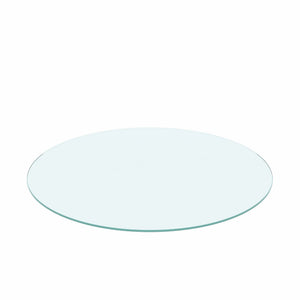 20" Round Tempered Glass Table Top Clear Glass 1 / 4" Thick Flat Polished Edge - Transparent