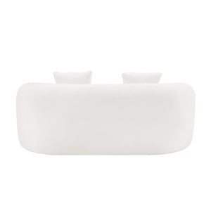 Curved Loveseat Sofa With Round Armrest