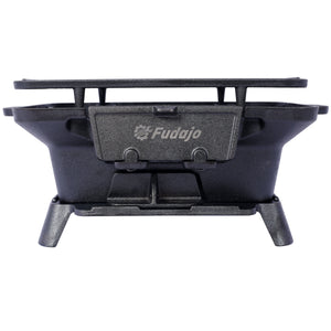 Oval Cast Iron Grill Outdoor Portable Charcoal Tabletop Skillet