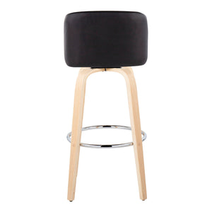 Toriano - Contemporary Fixed Height Barstool & Swivel With Round Footrest (Set of 2)