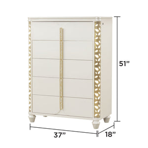 Cinderella - Chest With LED Accents And 5 Storage Drawers - Beige