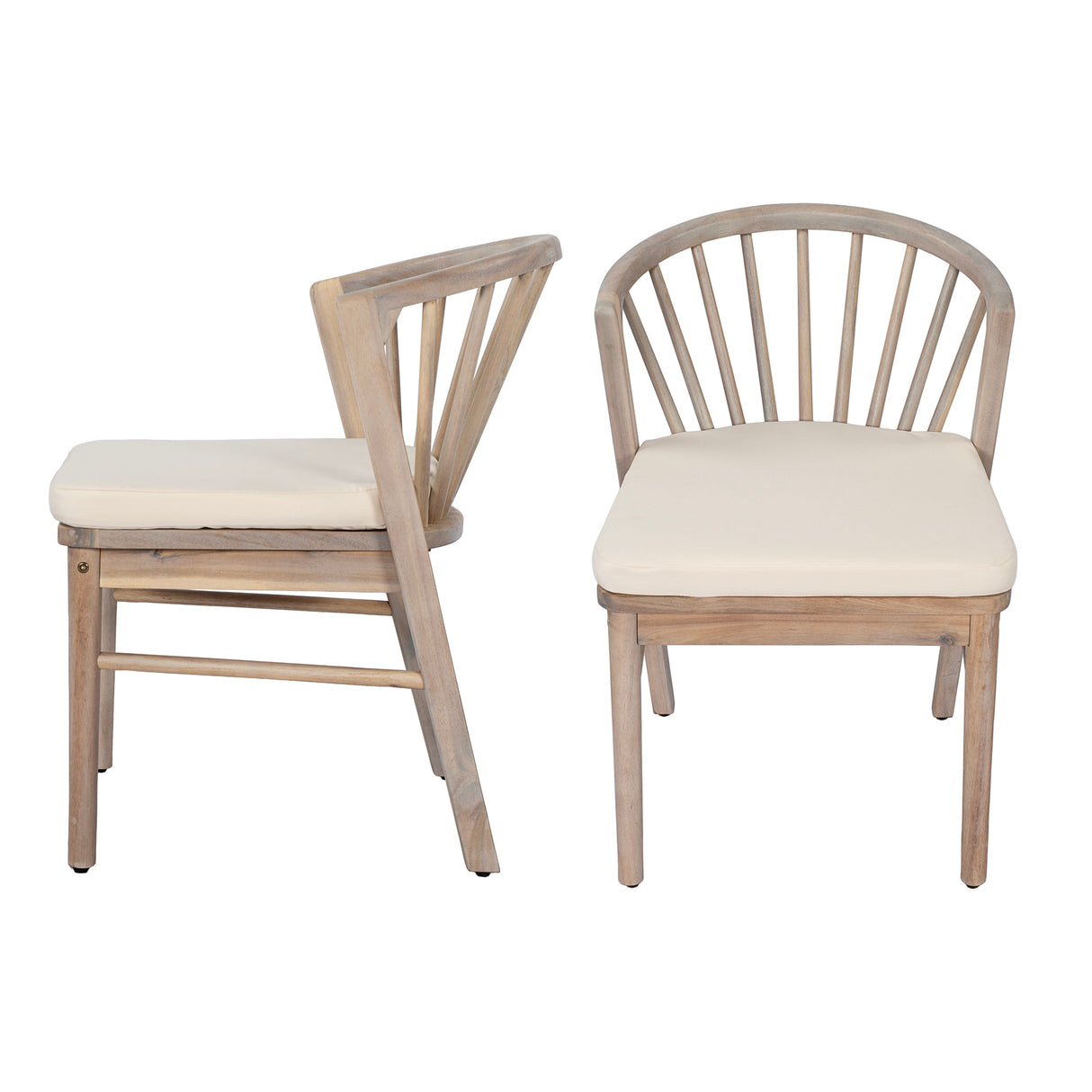 Outdoor Dining Chairs Set of 2, Acacia Wood Patio Chairs