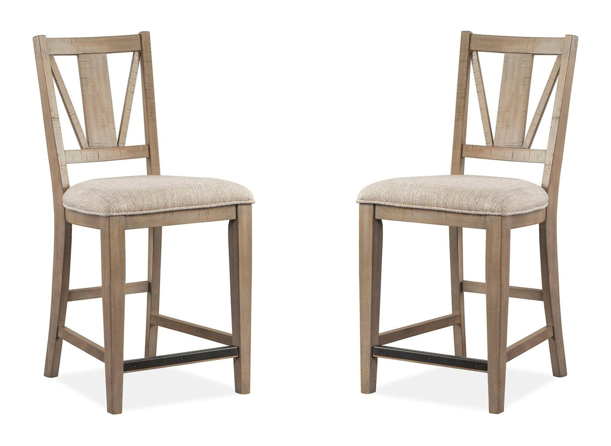 Paxton Place - Counter Chair With Upholstered Seat (Set of 2) - Dovetail Gray