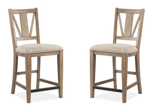 Paxton Place - Counter Chair With Upholstered Seat (Set of 2) - Dovetail Gray
