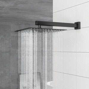Dual Shower Head System With Square Rain Shower And Rough In Valve