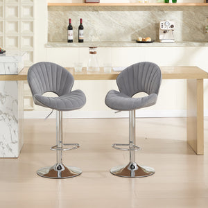 Bar Stools Set of 2 - Adjustable Barstools with Back and Footrest