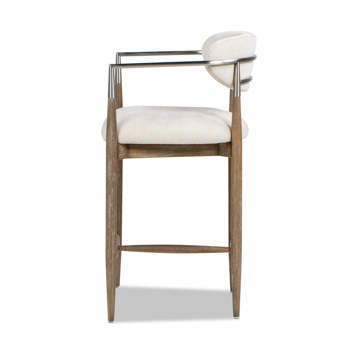 Artemis 26' Mixed Material Upholstered Counter Stool, Warm White Chenille