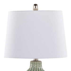 Rockwell 23" Contemporary Ceramic Table Lamps in Sage - Set of 2