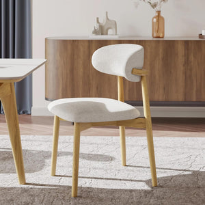 Set of 2 Solid Ash Wood Dining Chairs