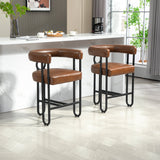 Household bar stools set of 2, modern upholstered with back