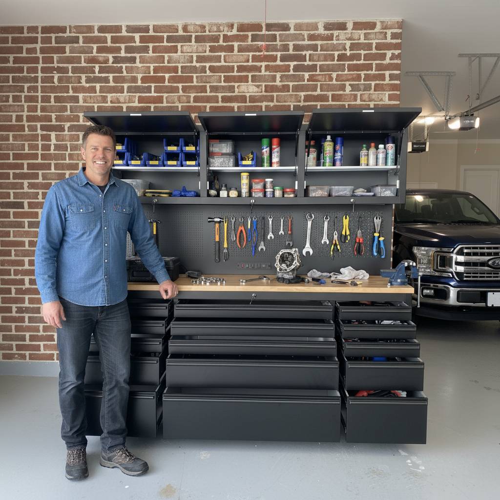 72" Heavy Duty Rolling Tool Storage Cabinet with Power Strip