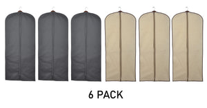 6 Pack of Suit & Dress Bags with Clear Window