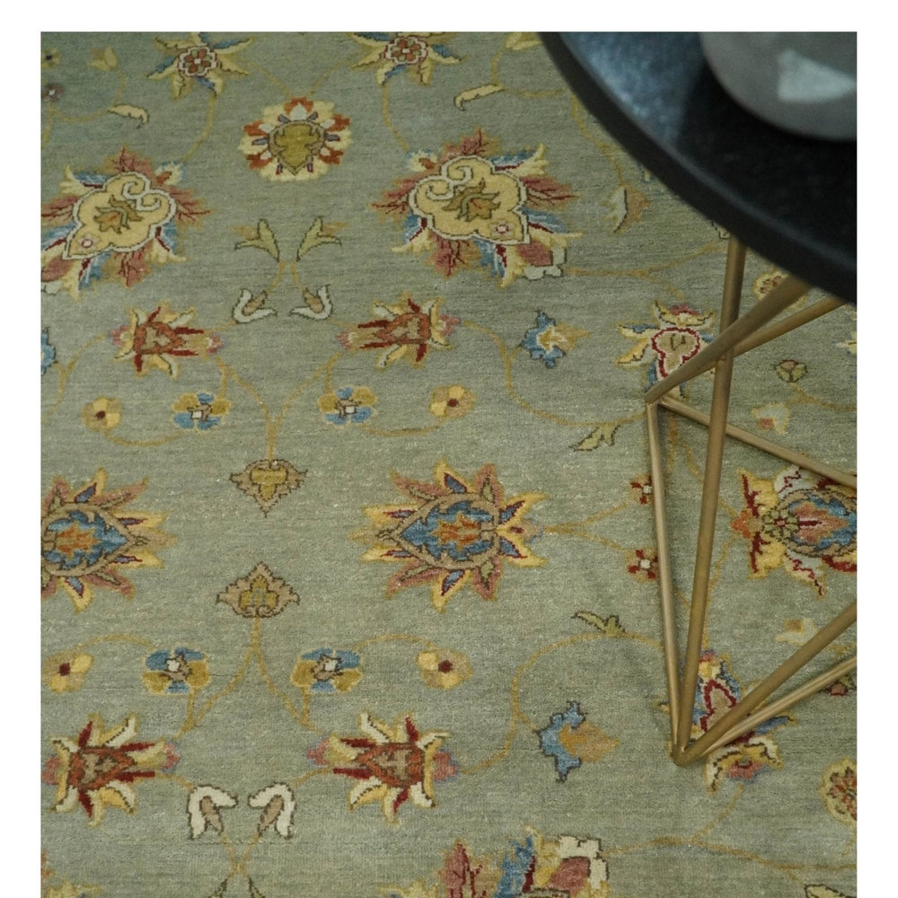 6x8 Fine Hand Knotted Silver and Ivory Traditional Vintage Persian Style Antique Wool Rug