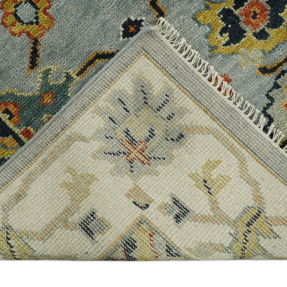 Antique Traditional Gray and Ivory Vintage Style Custom Made wool Area Rug