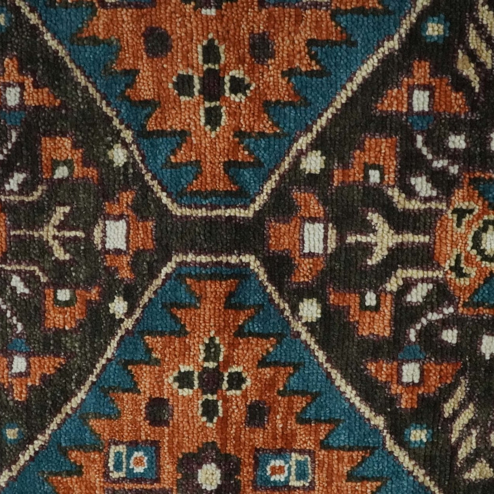 Custom Made Runner Rust And Brown Oriental Hand Knotted Wool Rug