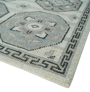 Custom Made Hand Knotted Turkish Beige and Gray Area Wool Rug