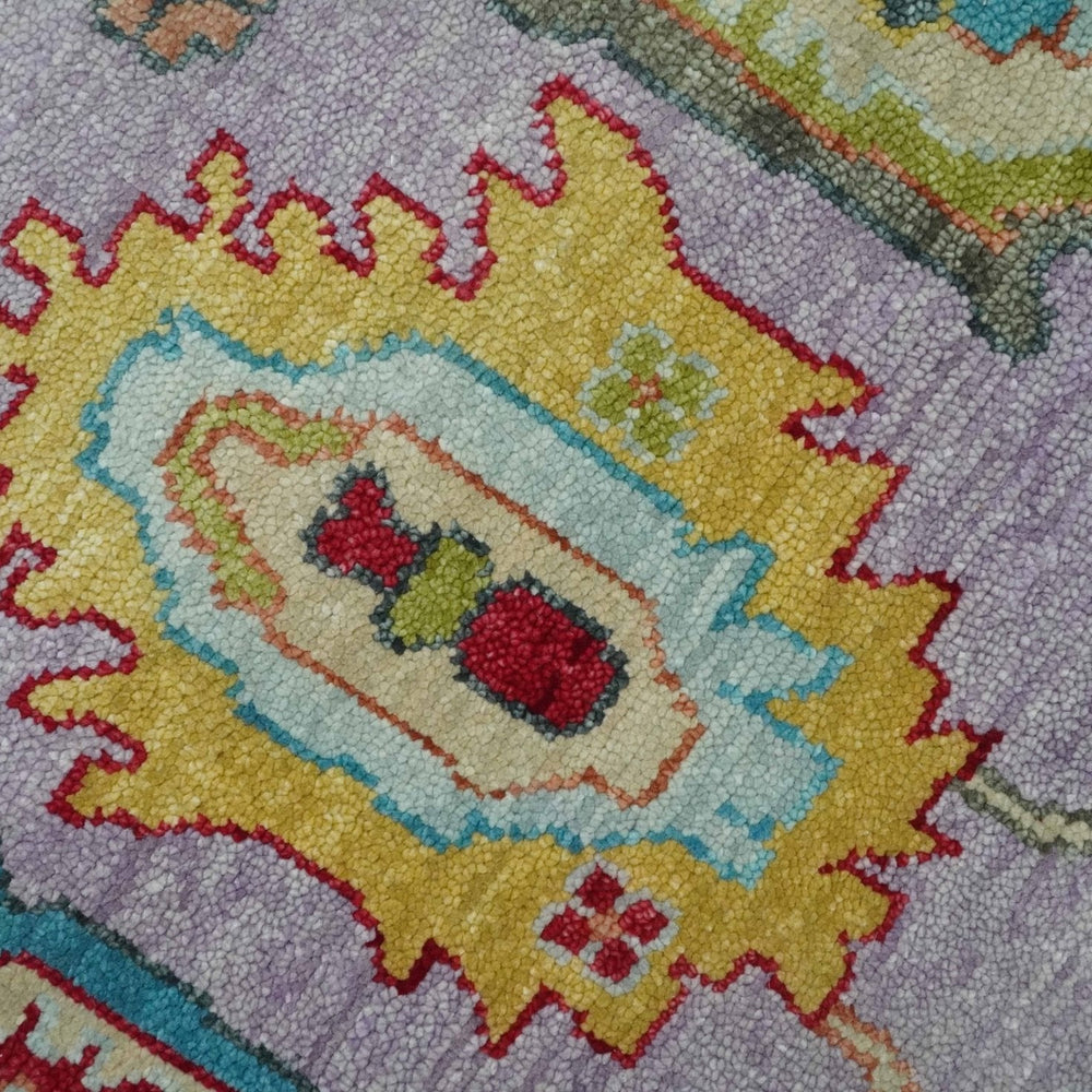 Pink and Beige Vibrant Colorful Hand knotted Traditional Oushak  Area Rug