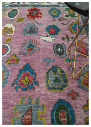 Custom Made Modern Oushak Pink and Ivory Hand knotted Wool Rug