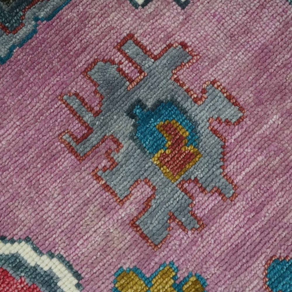 Custom Made Modern Oushak Pink and Ivory Hand knotted Wool Rug