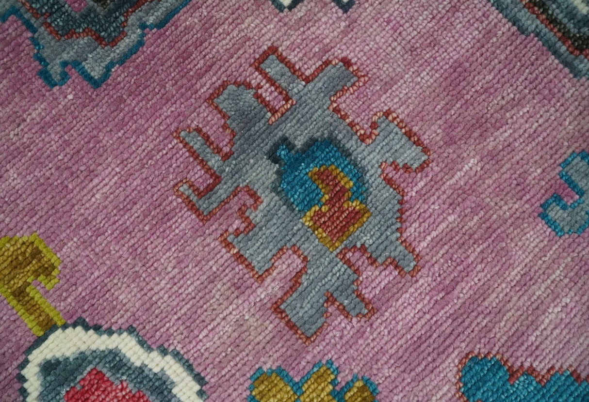 Custom Made Modern Oushak Pink and Ivory Hand knotted Wool Rug