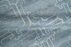6x9 Hand Woven Silver, Charcoal and Ivory Low pile wool area Rug