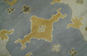 6x9 Taupe, Beige and Mustard Hand Knotted Traditional Oriental Oushak wool area rug