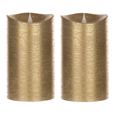 7" Gold Simplux Designer LED Candle with remote (Set of 2) - Tuesday Morning - Candles