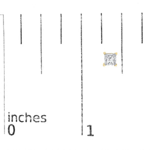 IGI Certified 1/2 Cttw Princess-Cut Square Diamond 4-Prong Solitaire Stud Earrings in 14K Yellow Gold (I-J Color, SI1-SI2 Clarity)