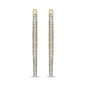 10k Yellow Gold Round Cut Diamond Earrings (1 cttw, I-J Color, I2-I3 Clarity)
