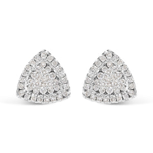 14K White Gold 1/2 cttw Trillion Shaped Diamond Stud Earrings (H-I Clarity, SI2-I1 Color)