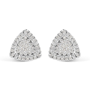 14K White Gold 1/2 cttw Trillion Shaped Diamond Stud Earrings (H-I Clarity, SI2-I1 Color)
