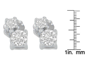 14K White Gold 1/2 cttw Round Cut Diamond Earrings (H-I, SI2-I1)