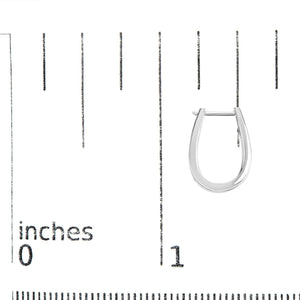 14k White Gold Channel-Set Brilliant Round-Cut Diamond Hoop Earrings (I-J Color, I2-I3 Clarity)
