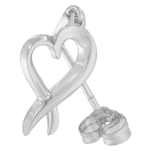 Sterling Silver Dangle-Heart Earrings