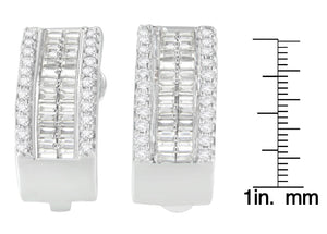 14K White Gold 1 cttw Diamond Huggy Earrings (H-I, SI2-I1)