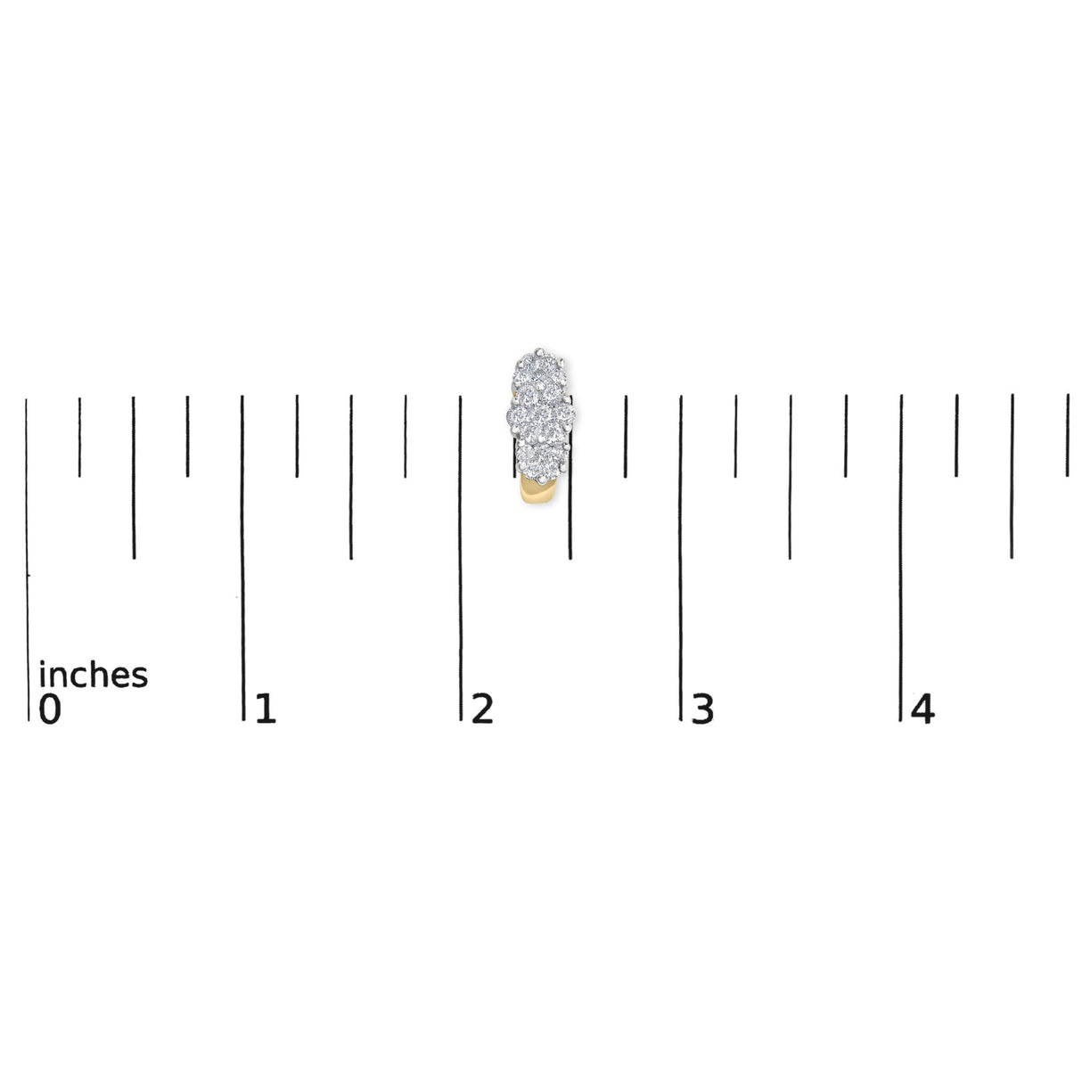 14K Yellow Gold 2 1/20 cttw Round Cut Diamond Cluster Earrings (I-J, I1-I2)