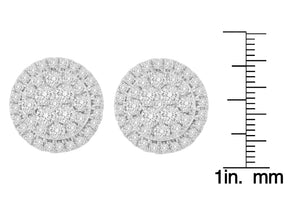 10K Yellow Gold Round Cut Diamond Earrings (1.5 cttw, H-I Color, I2-I3 Clarity)