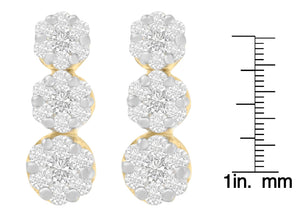 14K Yellow Gold 1 1/2 cttw Round Cut Diamond Earrings (I-J, SI1-SI2)