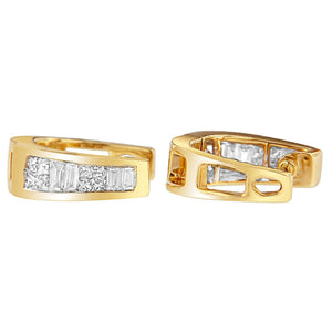 14k Yellow Gold 1/2ct TDW Princess and Baguette Diamond Earrings (I-J,VS1-VS2)