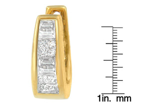 14k Yellow Gold 1/2ct TDW Princess and Baguette Diamond Earrings (I-J,VS1-VS2)