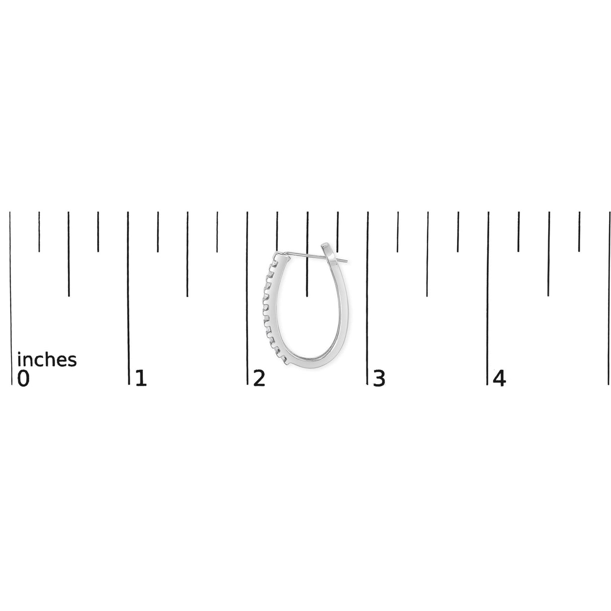 14K White Gold 5/8 cttw Baguette Cut Diamond Earrings (H-I, SI1-SI2)