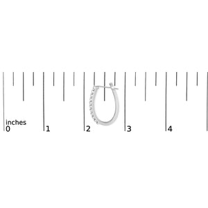 14K White Gold 5/8 cttw Baguette Cut Diamond Earrings (H-I, SI1-SI2)
