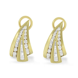 14K Yellow Gold 2 1/4 cttw Diamond Huggy Earrings (I-J, SI1-I2)