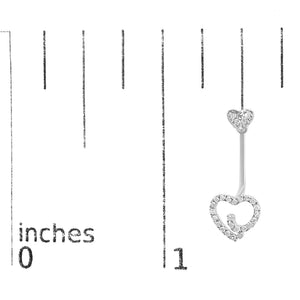 .925 Sterling Silver 1/4 Cttw Diamond Swirl Heart Front/Back Earrings (I-J Color, I2-I3 Clarity)