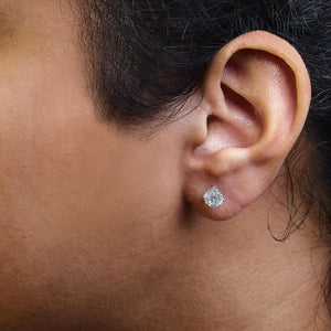 14K Gold Round Lab Grown Diamond Solitaire Stud Earrings with Screw Backs